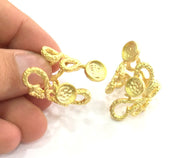 Adjustable Ring Blank, (8mm and 6mm blank ) Gold Plated Brass G3682