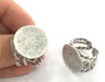 Adjustable Ring Blank, (22 mm blank) Antique Silver Plated Brass G3683