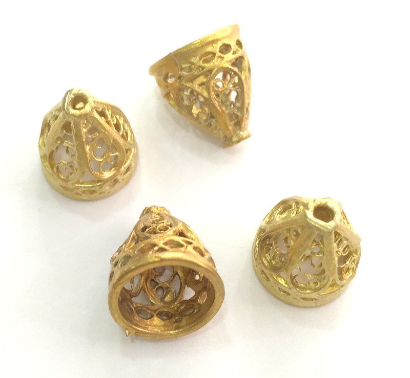 2 Raw Brass Cones  Findings 14x12mm G3692