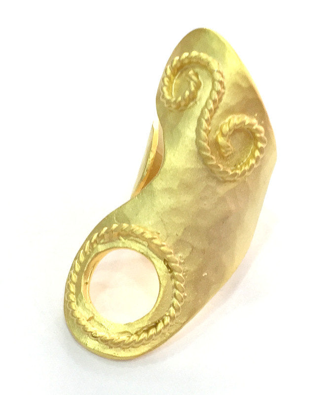 Adjustable Ring Blank, (12mm blank ) Gold Plated Brass G3669