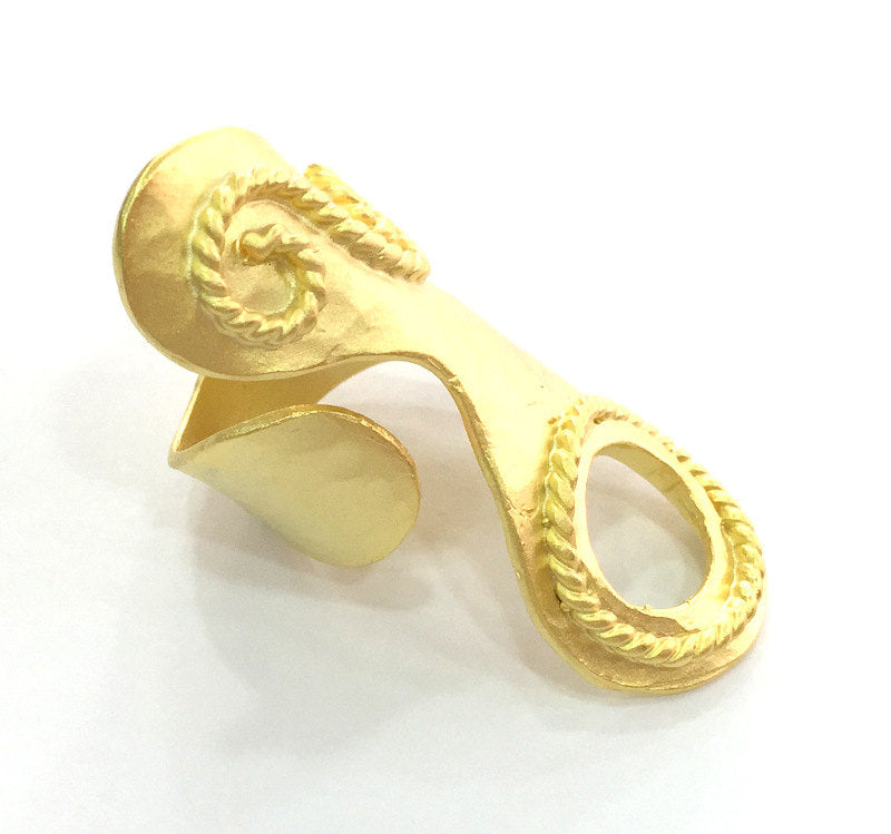 Adjustable Ring Blank, (12mm blank ) Gold Plated Brass G3669