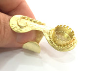 Adjustable Ring Blank, (12mm blank ) Gold Plated Brass G3670