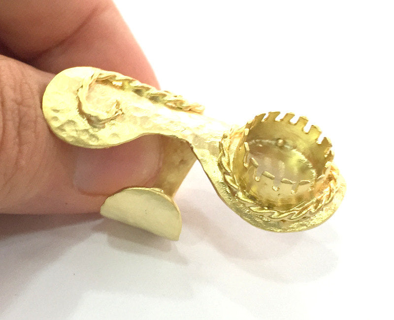 Adjustable Ring Blank, (12mm blank ) Gold Plated Brass G3670