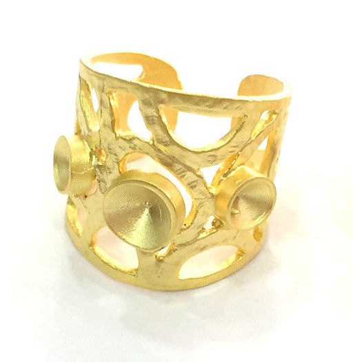 Adjustable Ring Blank, (6mm and 5mm blank ) Gold Plated Brass G3672