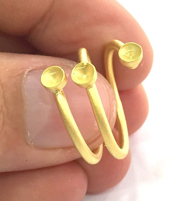 Adjustable Ring Blank, ( 4 mm blank ) Gold Plated Brass G3676