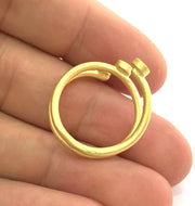 Adjustable Ring Blank, ( 4 mm blank ) Gold Plated Brass G3676