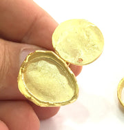 Adjustable Ring Blank, ( 18x13 mm drop and 20mm blank ) Gold Plated Brass G3678