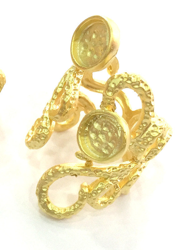 Adjustable Ring Blank, (8mm and 6mm blank ) Gold Plated Brass G3682