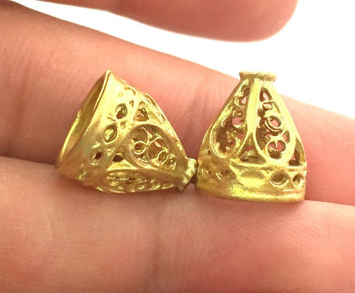 2 Raw Brass Cones  Findings 14x12mm G3692