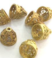 2 Raw Brass Cones  Findings 14x12mm G3692