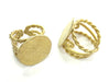Raw Brass Ring Blank Bezel Settings Cabochon Base Mountings  Adjustable Ring Blank  (22mm Blank)  G3693
