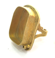 Raw Brass Adjustable Ring Blank (25x18mm Blank)  G3698