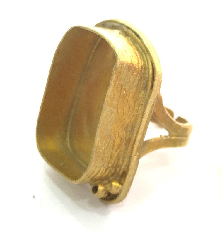 Raw Brass Adjustable Ring Blank (25x18mm Blank)  G3698