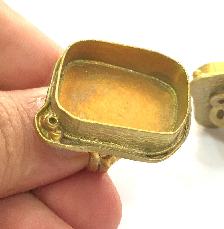 Raw Brass Adjustable Ring Blank (25x18mm Blank)  G3698