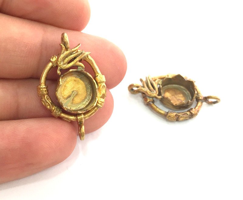 Raw Brass  Bezel Settings, (10mm blank) Cabochon Base,Mountings G3701