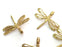 2 Raw Brass Charm Dragonfly Charms 29x25mm G3705