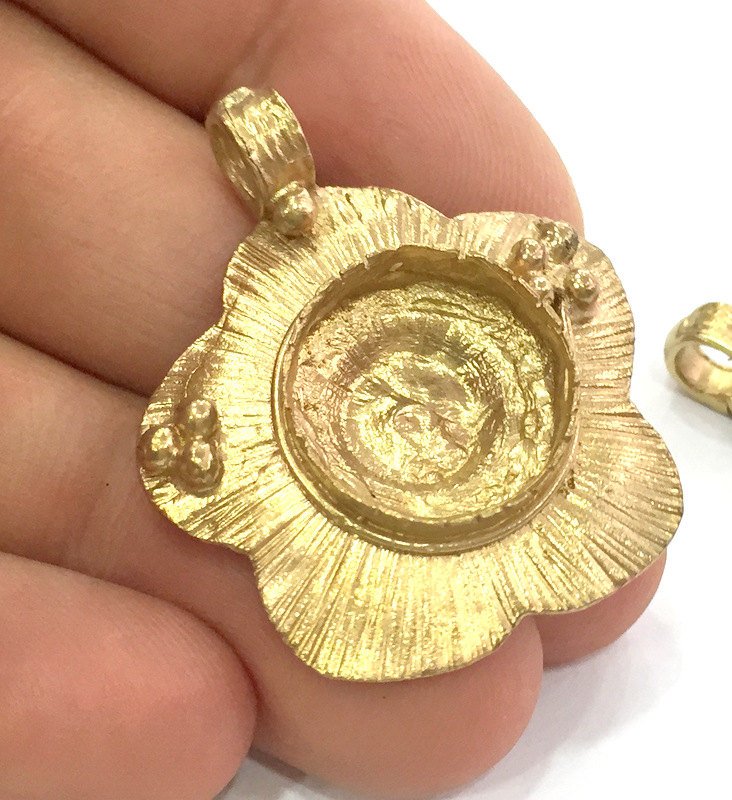 Raw Brass  Bezel Settings, (16mm blank) Cabochon Base,Mountings G3719