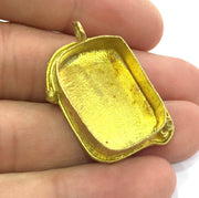 Raw Brass Bezel Settings, (25x18mm blank) Cabochon Base,Mountings G3723