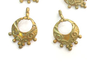 2 Raw Brass Charms 25x16 mm G3697