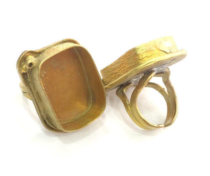Raw Brass Adjustable Ring Blank (25x18mm Blank)  G3698
