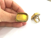 Raw Brass Adjustable Ring Blank (25x18mm Blank)  G3698