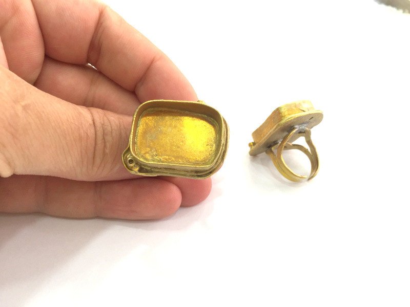 Raw Brass Adjustable Ring Blank (25x18mm Blank)  G3698