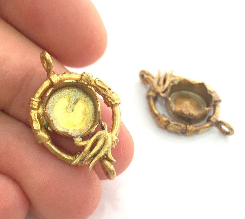 Raw Brass  Bezel Settings, (10mm blank) Cabochon Base,Mountings G3701