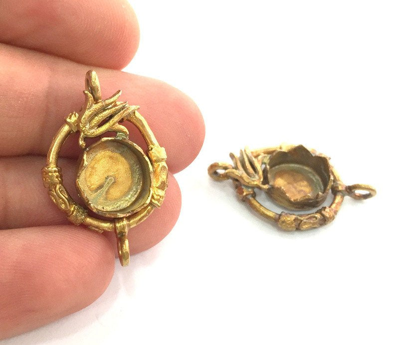 Raw Brass  Bezel Settings, (10mm blank) Cabochon Base,Mountings G3701