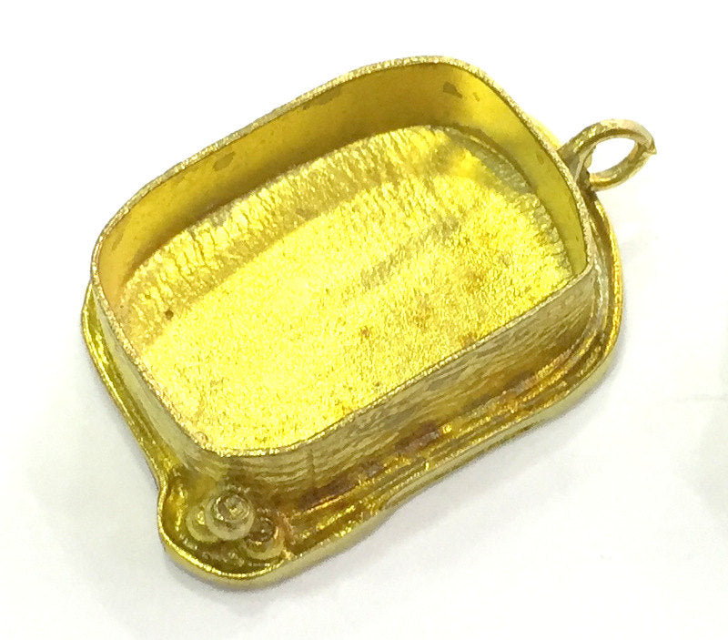 Raw Brass Bezel Settings, (25x18mm blank) Cabochon Base,Mountings G3723
