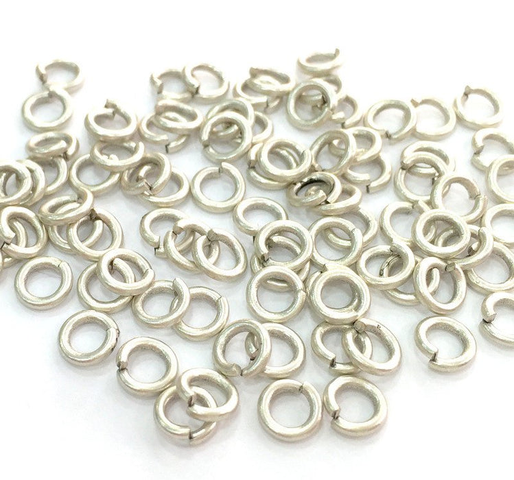 50 Pcs (6 mm) Antique Silver Plated Brass Strong jumpring ,Findings G3771