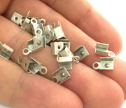 20 Pcs (10x5 mm) Antique Silver Plated Metal Cord Ends , Finding G3772
