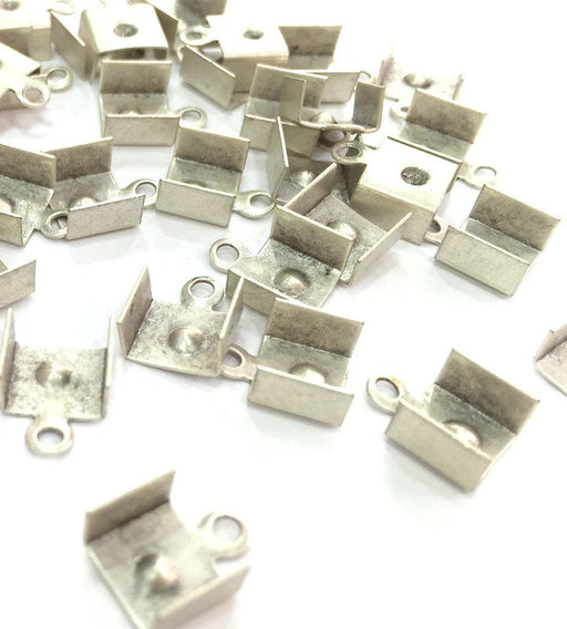 20 Pcs (16x8 mm) Antique Silver Plated Metal Cord Ends , Finding G3777