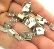 20 Pcs (16x8 mm) Antique Silver Plated Metal Cord Ends , Finding G3777