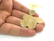 10 Gold Round Charms  (16 mm)  Gold Plated Brass G3788