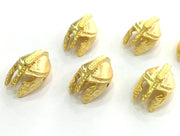 2 Pcs (17X10 mm) Gold Plated Helmet Charms ,   G3785