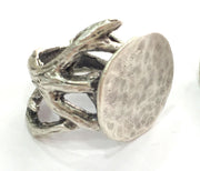 Adjustable Ring Blank, (20 mm blank) Antique Silver Plated Brass G3791