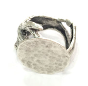 Adjustable Ring Blank, (20 mm blank) Antique Silver Plated Brass G3791