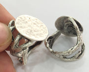 Adjustable Ring Blank, (20 mm blank) Antique Silver Plated Brass G3791