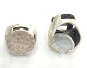 Adjustable Ring Blank, (20 mm blank) Antique Silver Plated Brass G3793