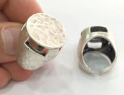 Adjustable Ring Blank, (20 mm blank) Antique Silver Plated Brass G3793