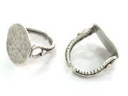 Adjustable Ring Blank, (20 mm blank) Antique Silver Plated Brass G3795