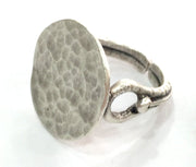 Adjustable Ring Blank, (20 mm blank) Antique Silver Plated Brass G3795