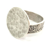 Adjustable Ring Blank, (20 mm blank) Antique Silver Plated Brass G3798