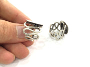 Adjustable Ring Blank, (20 mm blank) Antique Silver Plated Brass G3801