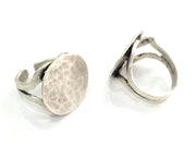 Adjustable Ring Blank, (20 mm blank) Antique Silver Plated Brass G3802