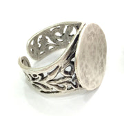 Adjustable Ring Blank, (20 mm blank) Antique Silver Plated Brass G3803