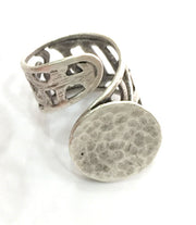 Adjustable Ring Blank, (20 mm blank) Antique Silver Plated Brass G3804