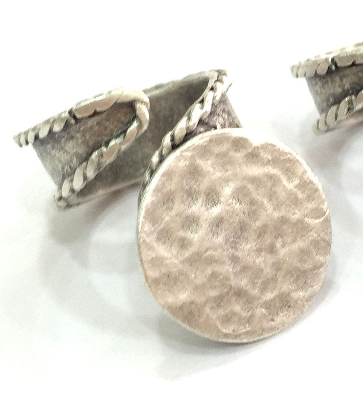 Adjustable Ring Blank, (20 mm blank) Antique Silver Plated Brass G3805