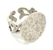 Adjustable Ring Blank, (20 mm blank) Antique Silver Plated Brass G3807