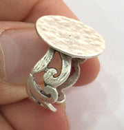 Adjustable Ring Blank, (20 mm blank) Antique Silver Plated Brass G3807